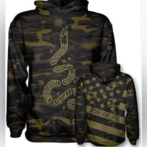 OAF Nation Hoodie Sweatshirt Size XL Pullover‎ Pockets Camo Military Outdoors